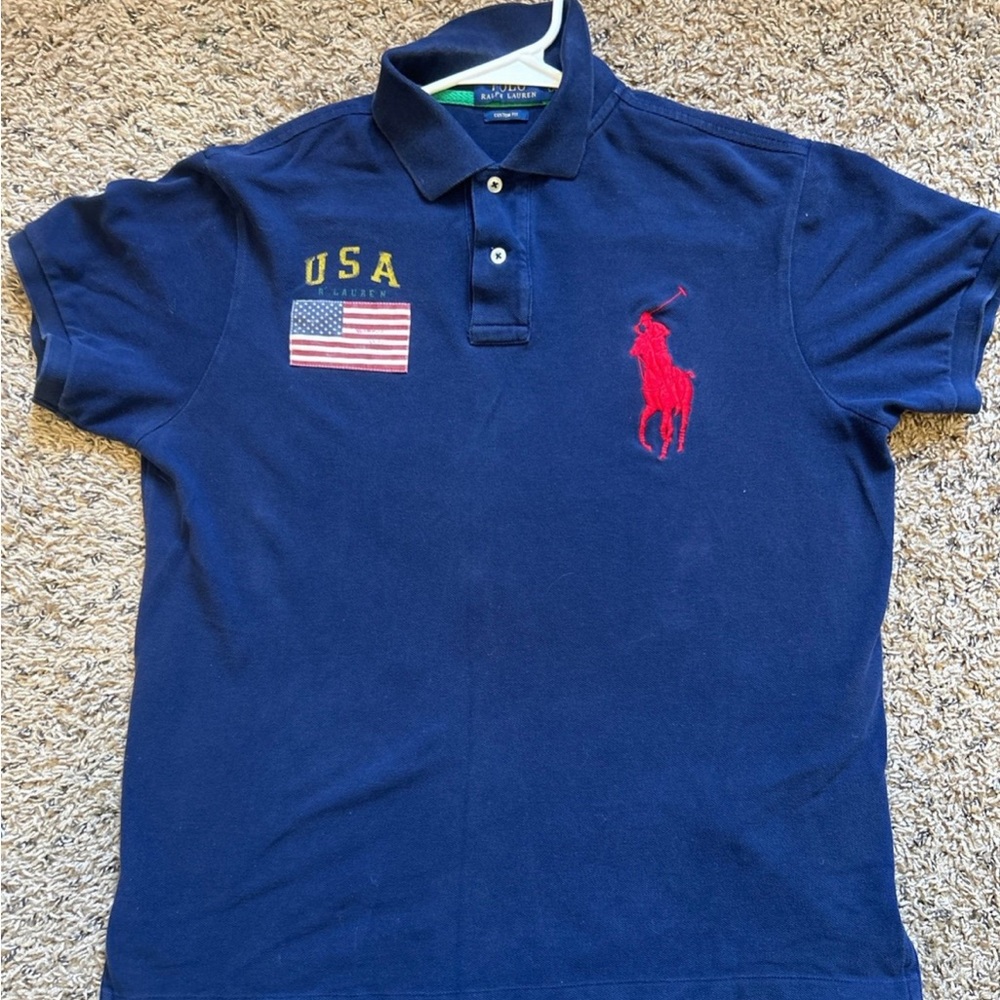 90s Vintage Big Horse Polo Ralph Lauren Collared Shirt